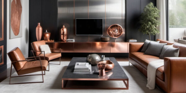 Metal accents in interior design